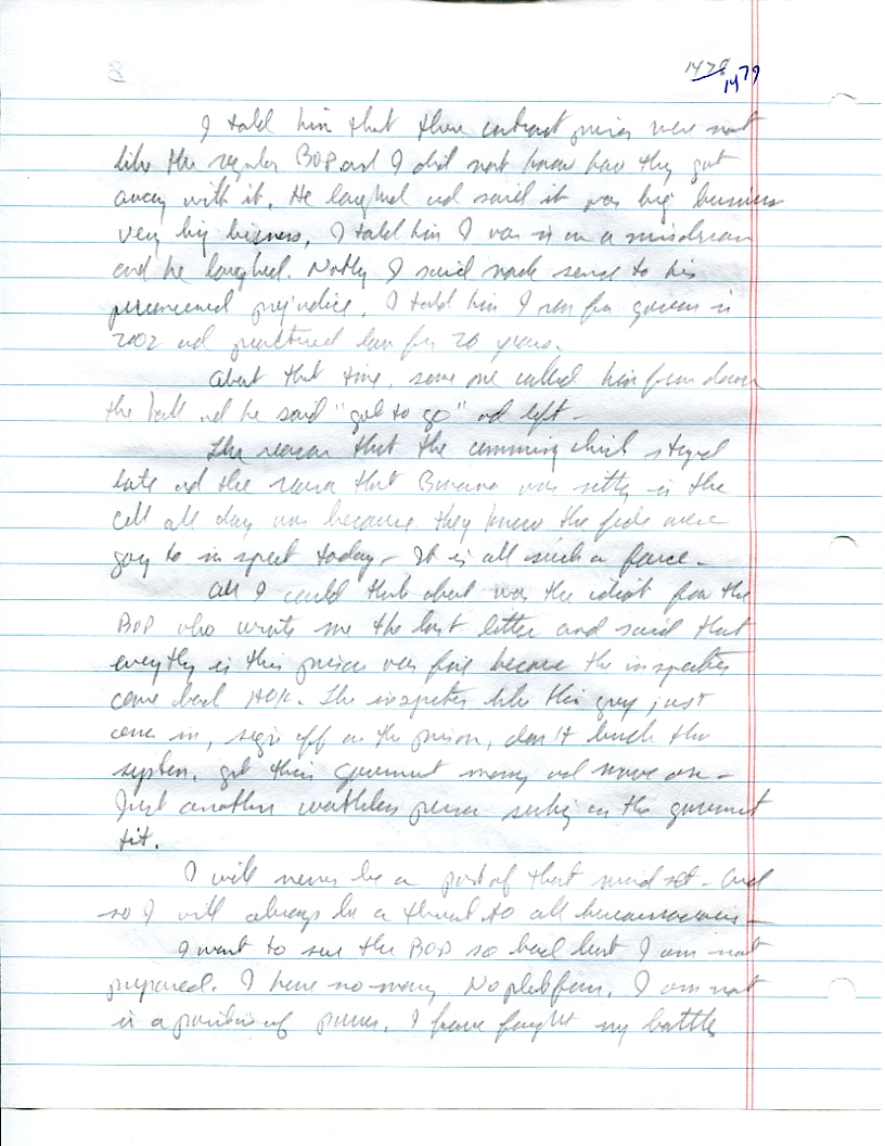 Dr John WorldPeace 2008 Prison Journal